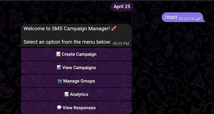 build a sms campainger using twilio and telegram