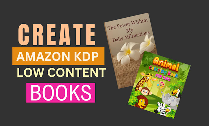create amazon KDP low content books