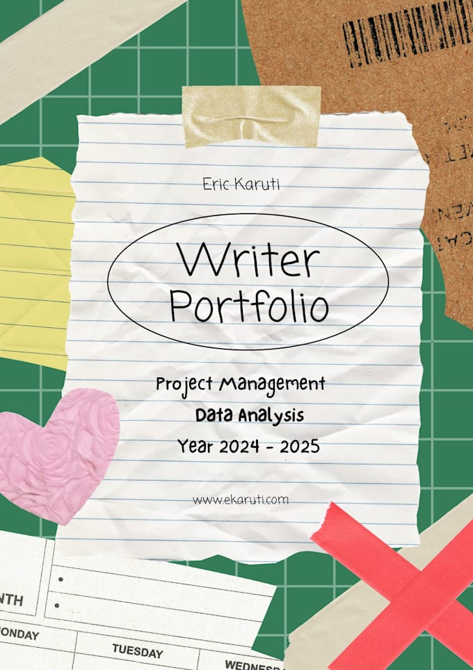 design your writer, author, project manager portfolio