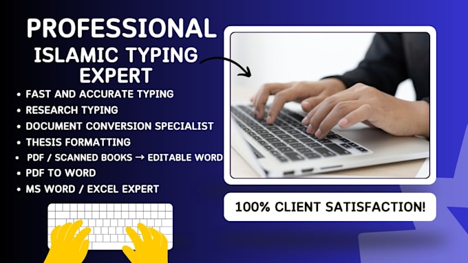 english, arabic and urdu page typing and PDF to word conversion service