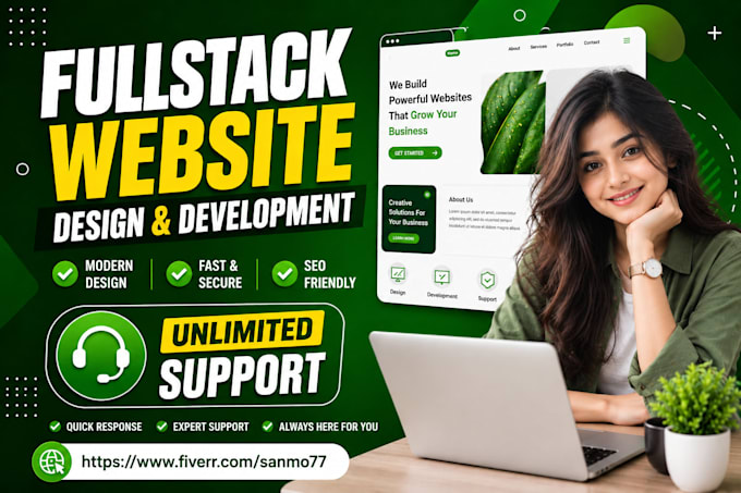 build custom website as full stack website developer, website development