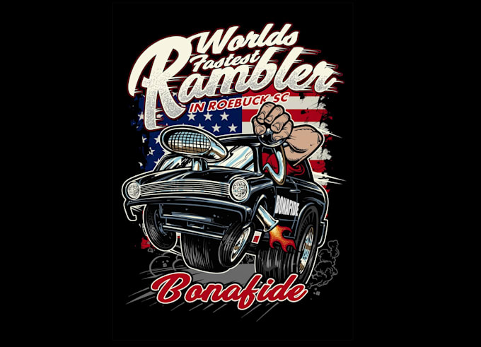 design 60s style gasser t shirt logo