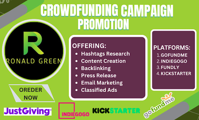 create to promote gofundme wefunder kickstarter indiegogo crowdfunding campaign
