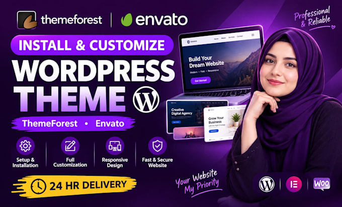 install and customize themeforest, envato template and install wordpress theme