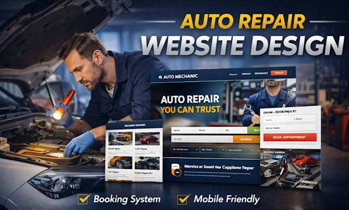 design an auto repair or car mechanic website