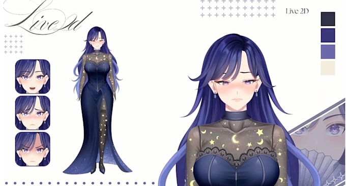 design and rigg live2d vtuber model 2d vtuber model vtuber commission 2d anime