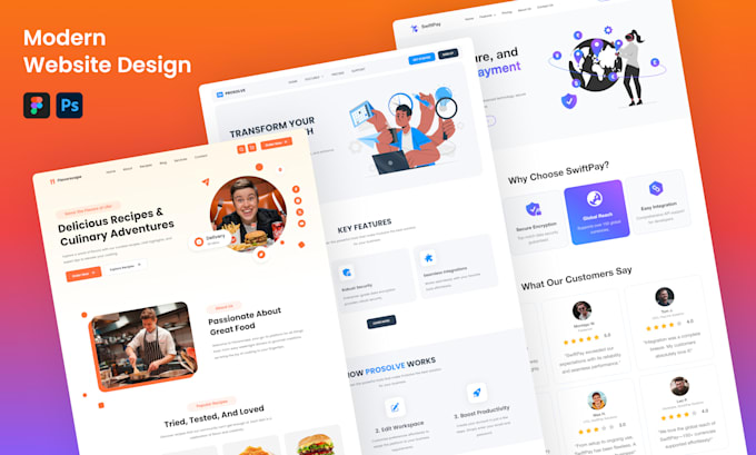 design stunning figma website UI UX, modern web UI UX in figma