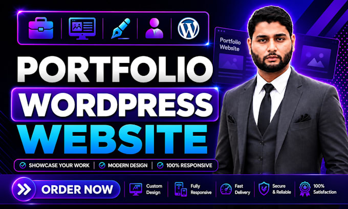 design personal portfolio or business portfolio wordpress website