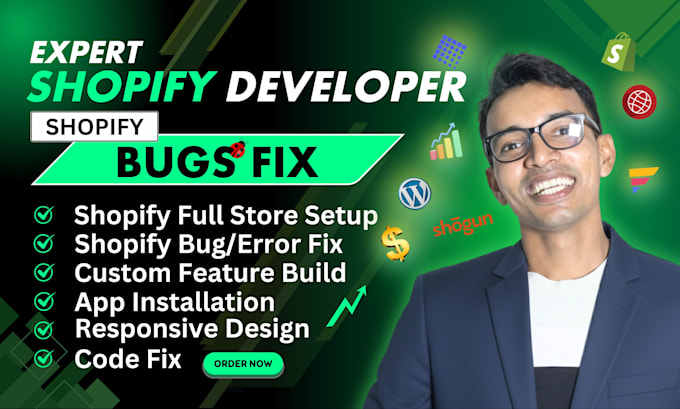 clone shopify store and fix errors, bugs, liquid code issues as a shopify expert