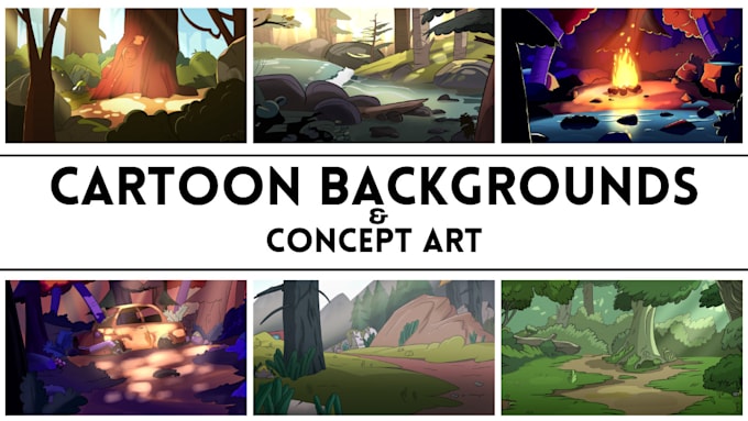 Create cartoon background illustration by Taakuchan | Fiverr