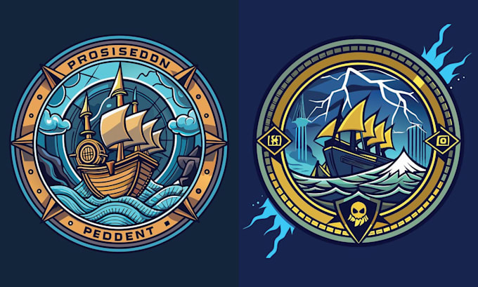 make creative boat ship logo with mascot style
