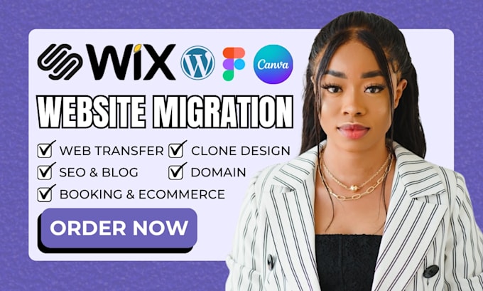 migrate transfer HTML canva figma to wix wordpress squarespace website migration