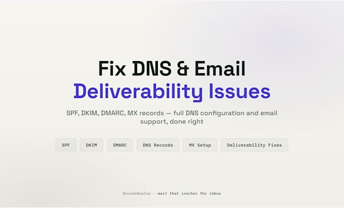 fix email deliverability dns, spf, dkim, dmarc issues