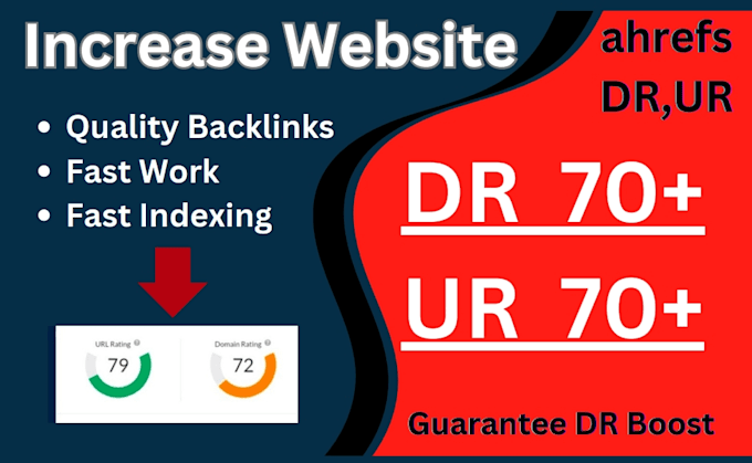 increase ahrefs domain rating DR 70 using high authority SEO backlinks
