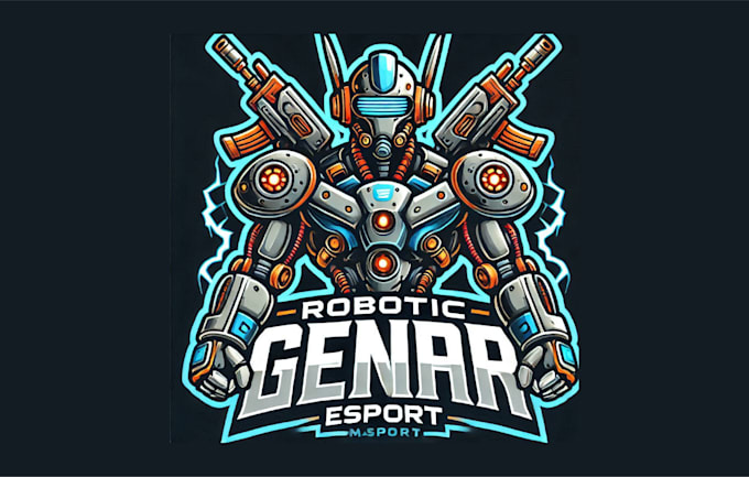 Do robotic gunner cartoon and character mascot logo with any file by ...
