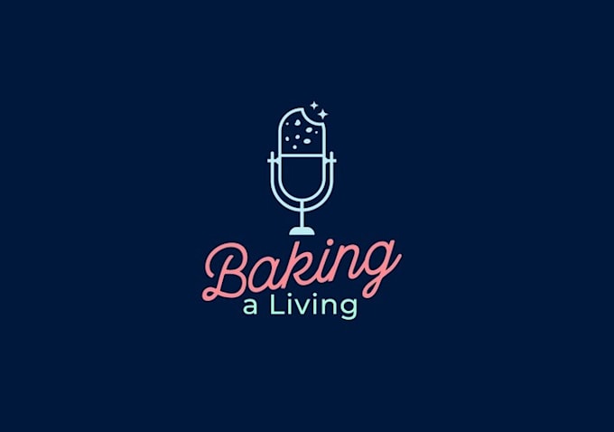 design energetic cookie baking podcast logo
