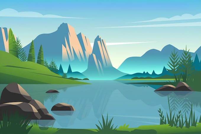 create a landscape and urban vector art illustration