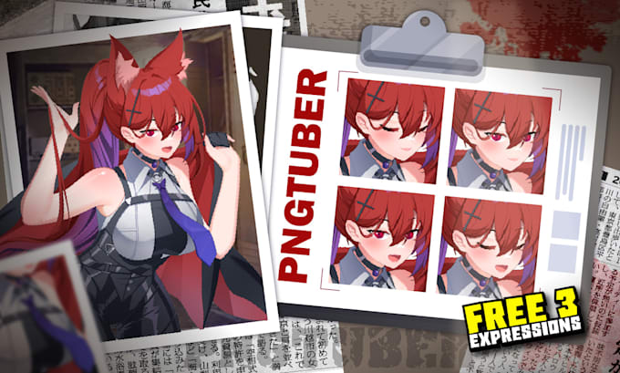 design png tuber character in anime vtuber model style