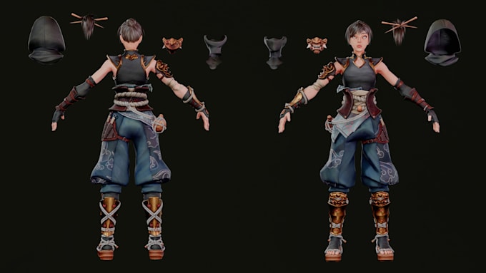 do 3d game character 3d game character animation game assets rig and 3d printing