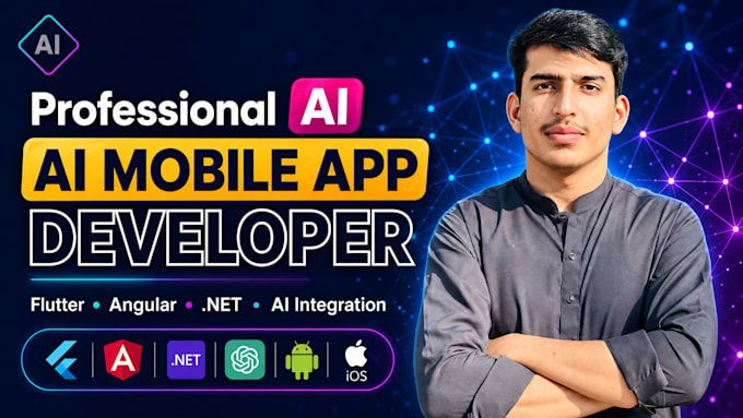 develop ai mobile app in flutter for android, ios with firebase and rest API