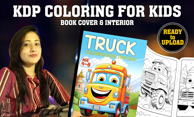 Create customized kids coloring book interior and cover book for amazon ...