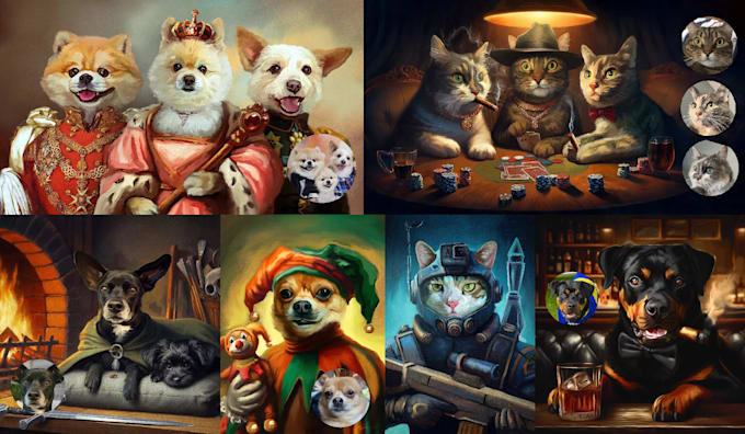 do a custom pet portrait, dog portrait, cat portrait