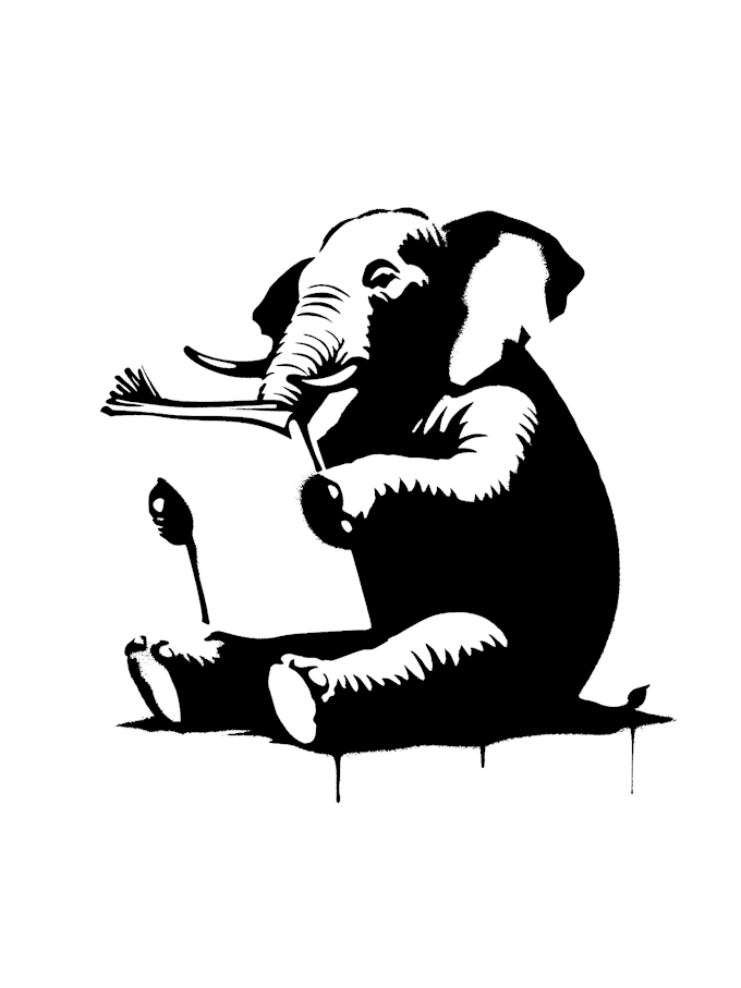 create lineart stencil banksy style