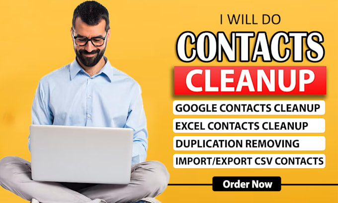 do contact cleanup into excel and remove contact duplication
