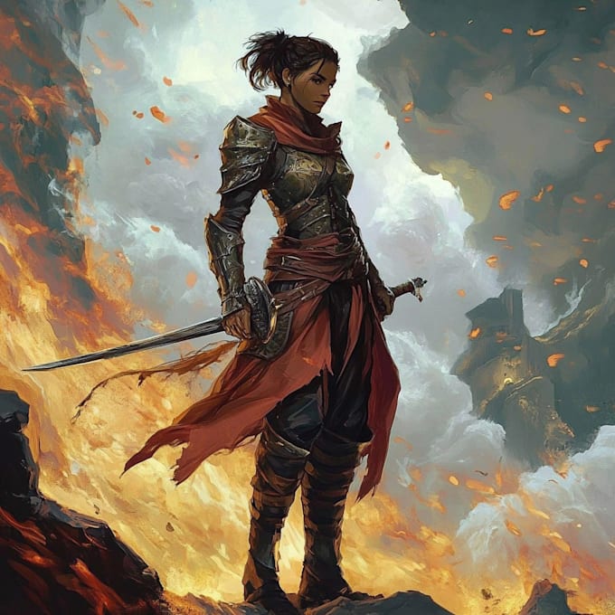 create dnd character or dnd party art illustration