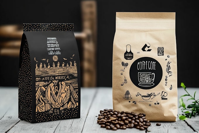 design coffee packaging, coffee bag , coffee label