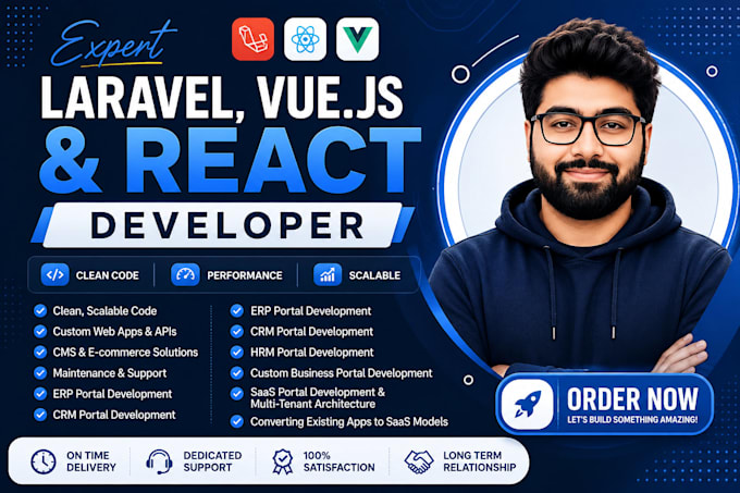 develop custom CRM, erp,perfex and saas applications with laravel and PHP