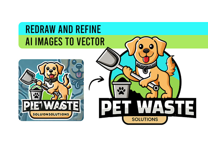 redraw and refine ai logo or illustration to vector art