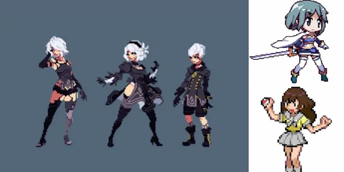 Make 2d sprite sheet pixel sprite character game character sprite gif ...