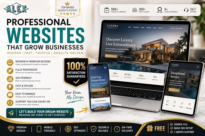 design a modern responsive business website or landing page