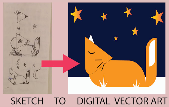 convert your hand made drawing into vector art