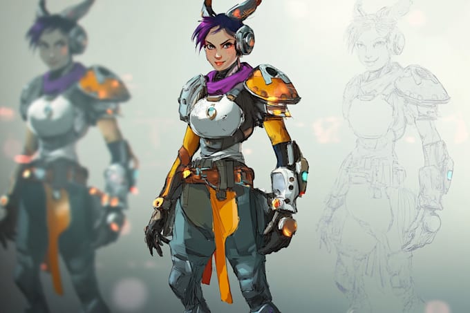 draw fantasy or sci fi concept character