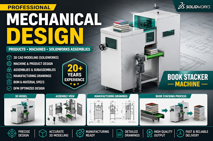 design mechanical products, machines, and solidworks assemblies