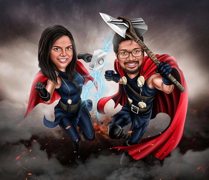 create superhero caricature for you