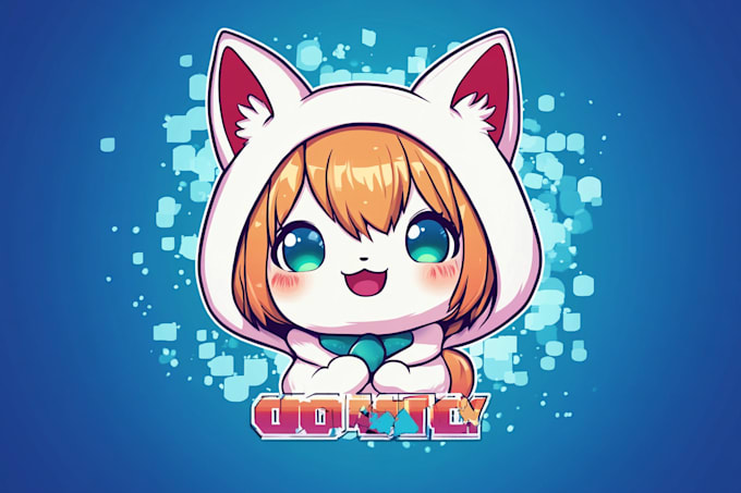 design logo with cute anime mascot