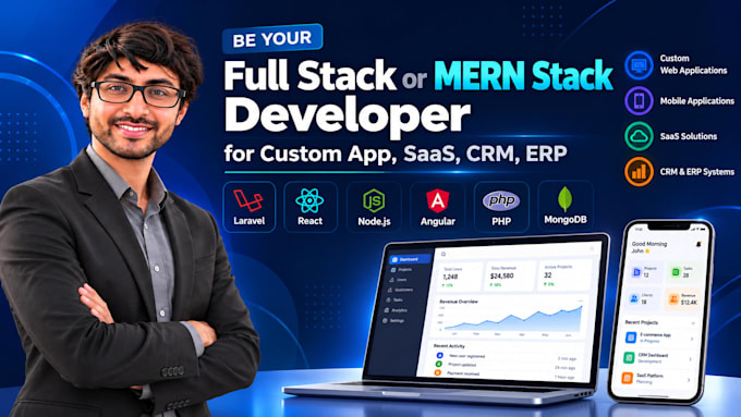 be your full stack or mern stack developer for custom app, saas, crm, erp