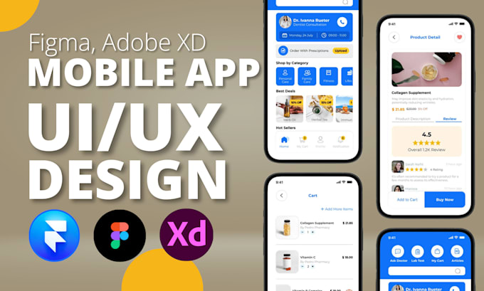Create mobile app design, ui ux design, figma prototypes, wireframes ...