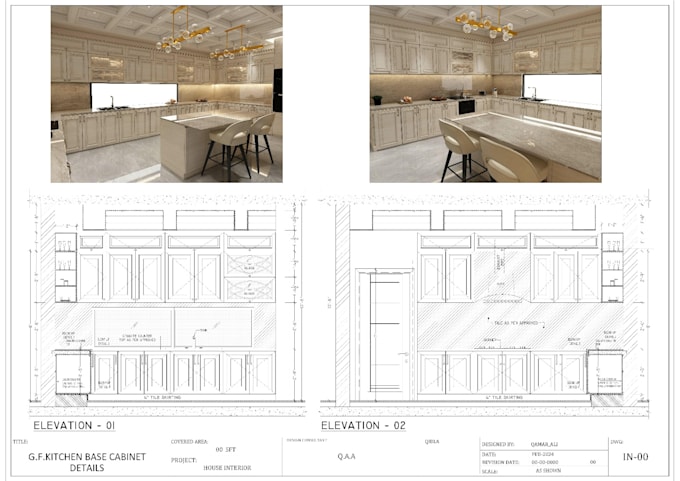 create 2d layout plan for your kitchen design