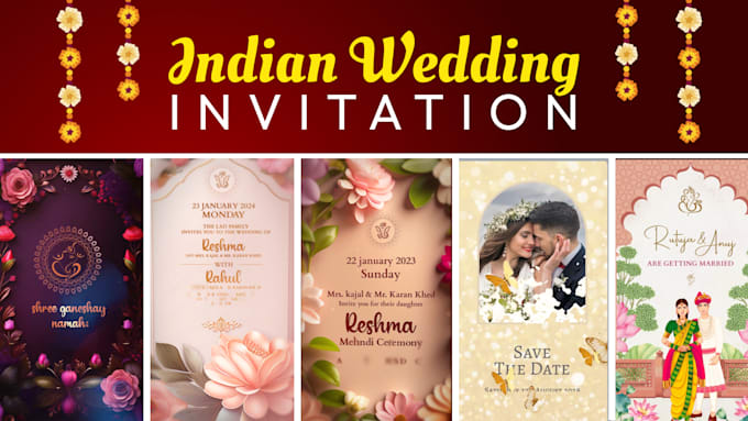 create indian wedding invitation videos