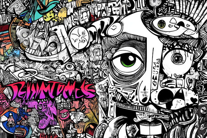 create cartoon doodle art illustration for your project
