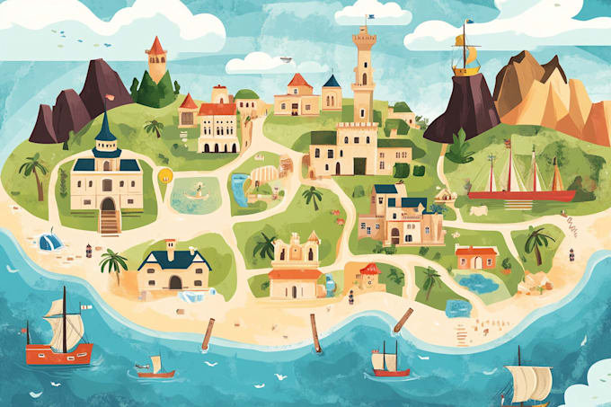 Map illustration vector illustration vector map by Camelianas | Fiverr