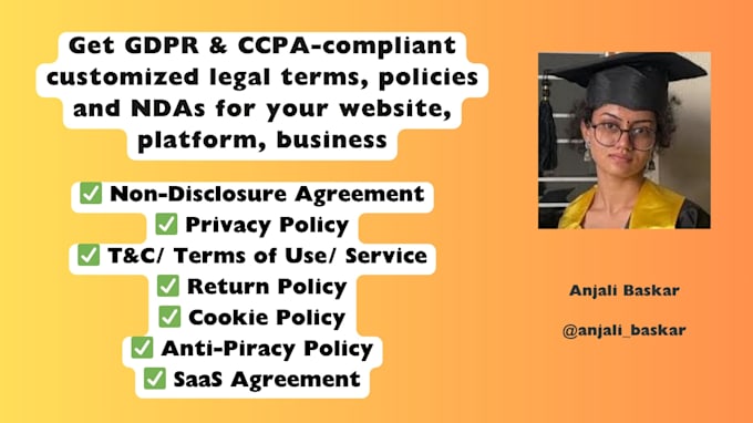 draft privacy policy, terms of use, ndas, saas contracts