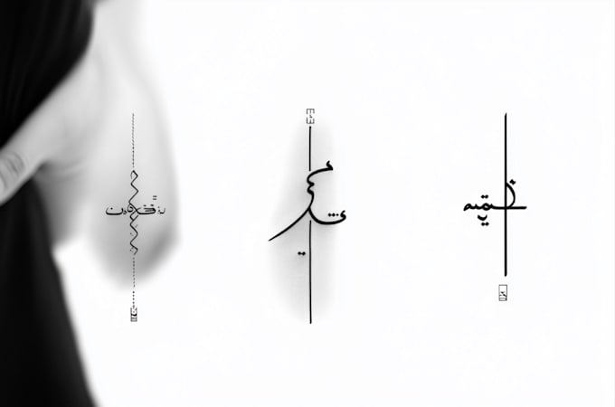 create arabic and persian minimal calligraphy tattoo