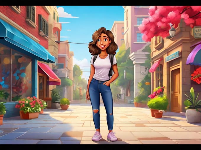 create cartoon background illustration