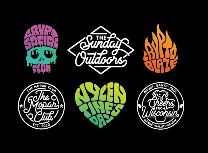 make unique typography circle or shape logo design
