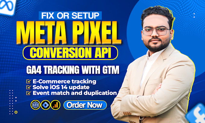 setup facebook pixel conversion API, meta pixel and ga4 tracking
